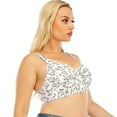 thumbnail image 2 of Magazine Women's Full Coverage Sleeping Bras Racerback Non-Padded Floral Plus Size Bra, 2 of 6