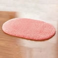 thumbnail image 3 of Farfi Solid Color Fluffy Non-Slip Water Absorption Bathroom Bedroom Mat Pad Carpet Rug (Coffee,Oval,30*50cm), 3 of 13