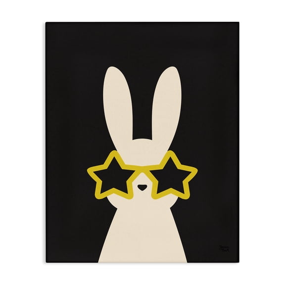 Stupell Industries Eclectic Rabbit with Star Glasses Canvas Art, 16 x 20, by Jessica Beck