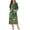 Floral Green, variant on Ekouaer Women Zipper Robe 3/4 Sleeves Loungewear Dress Full Length Sleepwear Pockets Housecoat Nightgown Long Bathrobe