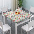 thumbnail image 3 of Pioneer Flower Floral Print Pattern Square Fitted Tablecloth with Elastic Edge,Square Table Cover,Washable Elastic Table Cover for Home Kitchen Party Decor 36"x36", 3 of 6