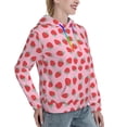 thumbnail image 6 of Lsque Hand Drawn Strawberry Pattern Casual Women's Hoodie,Hooded Sweatshirt with Kangaroo Pocket,Pullover Hoodie with Eye-catching Drawstrings-X-Large, 6 of 7