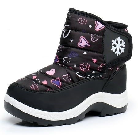 

Blikcon Boys Girls Snow Boots Water Resistance Cold Weather Winter Boots (Color : BlackHeart Size : 9 Toddler)