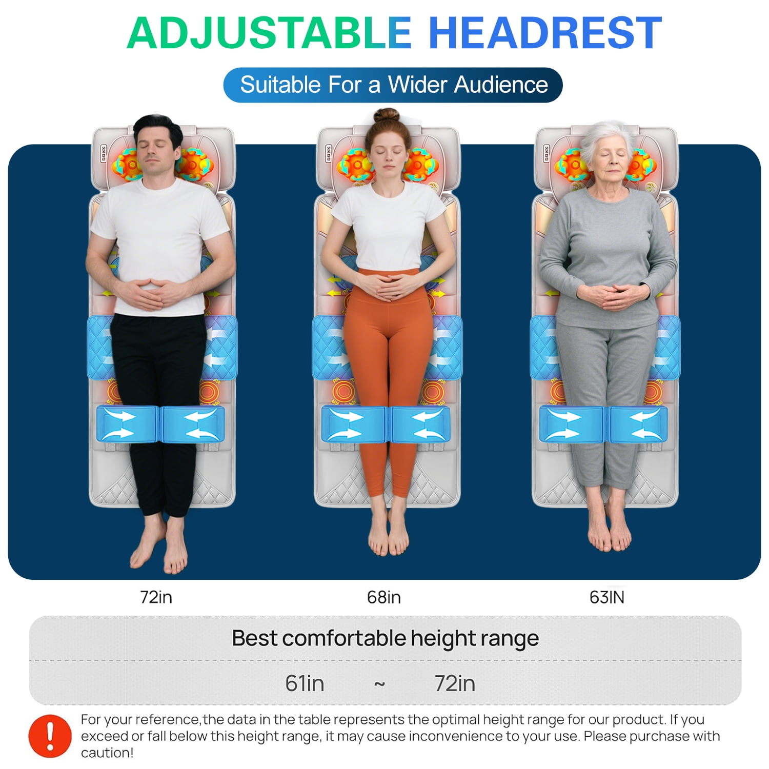 Foldable Full Body Massage Mat with Heat & Timer & Remote & Airbag, 4 Zone Shiatsu Vibration Massage Pad with Removable Neck Pillow for Home & Office