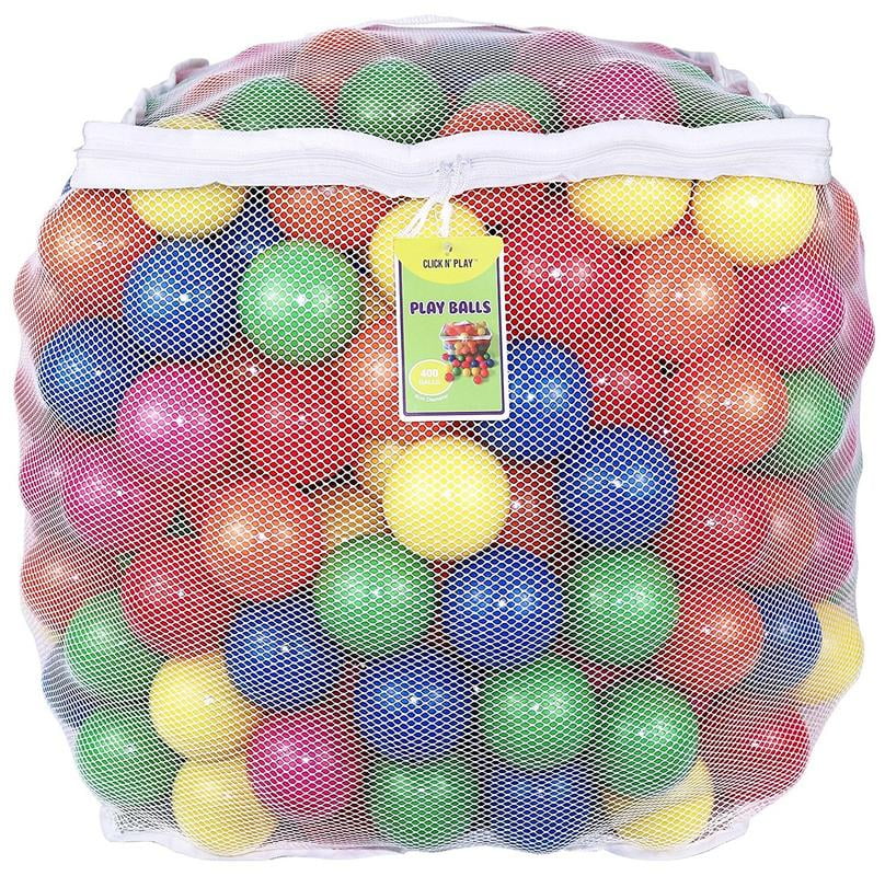500 Plastic Balls for Bounce House or Ball Pit Draw Mesh Bag Crush Resistant 