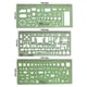 thumbnail image 4 of 6 Piezas Plantillas de Medición de Plástico Plantillas de Encofrado de Construcción Reglas de Dibujo Geométricas para Oficina y Escuela, Verde, 4 of 6