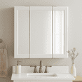 thumbnail image 5 of Design House 24" Wood Tri-View Wall Mount Bathroom Medicine Cabinet, White, 5 of 14