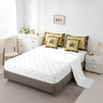 thumbnail image 5 of Feelyou Summer Leaf Plant Bedding Comforter Set 7pcs, Jungle Botanical Queen Bedding Sets, Rustic Farmhouse Plant Reversible Queen Sheet Sets, Breathable Home Decor, 5 of 8