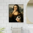 thumbnail image 4 of P&L Art Humorous Mona Lisa Bathroom Meme Canvas Print - Waterproof Art Deco Classic Retro Style People Theme - Funny Home Art for Bathroom, Living Room & More - Perfect Gift and Decoration, 4 of 8