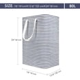 thumbnail image 3 of DOKEHOM 80L Freestanding Laundry Hamper with Handle, Collapsible Large Cotton Storage Basket for Clothes (Blue), 3 of 8