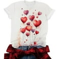 thumbnail image 4 of Craaazy Womens Short Sleeve Valentines T Shirts Cute Love Heart Shirt Casual Hearts Tops Gifts, 4 of 5
