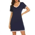 thumbnail image 2 of EIMELI Chemise de Nuit pour Femmes Pyjama en Coton - Femme Manches Courtes Col Rond Robe de Nuit, 2 of 6