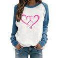 thumbnail image 3 of YOIAVAIOY Valentine Gift Graphic Hoodie for Women Printed Drop Shoulder Hooded Fleece Sweatshirt Winter Warm Casual Cute Pullover Blue XXXL, 3 of 8