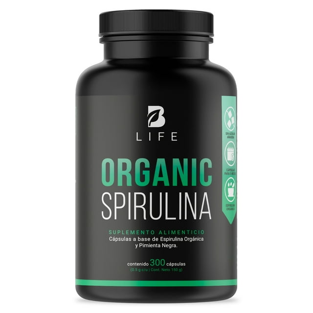 Espirulina Organica de 300c 500mg Alga Spirulina B Life BLIFE Cápsulas