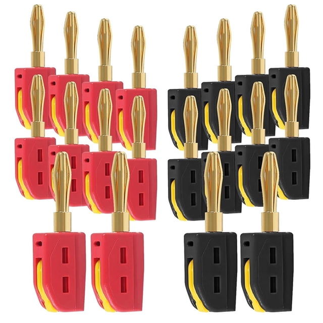 20 conectores banana de 4 mm, conectores de cable de altavoz chapados en oro.
