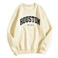 thumbnail image 3 of Houston Texas Sweatshirts for Women 2025 Long Sleeve Crewneck Graphic Sweatshirt Pullover Tops Streetwear, 3 of 6