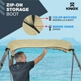 thumbnail image 6 of Knox T31E-Z3 61-66 in. Universal 3 Bow Bimini Top Replacement Canvas & Detachable Sidewalls with Storage Boot, Sand, 6 of 7