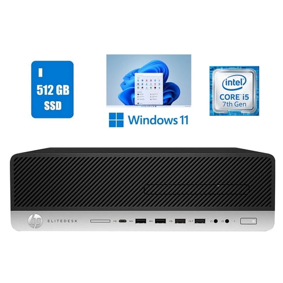 Restored HP EliteDesk 800 G3 SFF Desktop Computer Core i5 32GB Ram 512GB SSD Wi-Fi Windows 11 Pro (Refurbished)