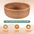 thumbnail image 4 of Natural Rattan Round Fruit Basket Wicker Tabletop Bread Serving Tray Weaving Food Storage Bowls(Larg, 4 of 5