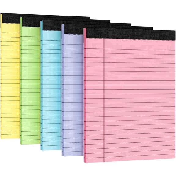 Lined Sticky Notes 8.5 × 11 in, 5 Pcs Legal Pads, 30 Sheet/Pads, Memo Pads