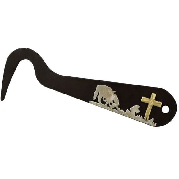 Showman Praying Cowboy Brown Steel Hoof Pick