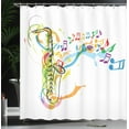 thumbnail image 4 of Ambesonne Colorful Shower Curtain, Saxophone Wavy Notes, 69"Wx70"L, Multicolor, 4 of 5