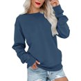 thumbnail image 1 of Sudadera Bingerlily casual para mujer, manga larga, azul marino, talla S, 1 of 5