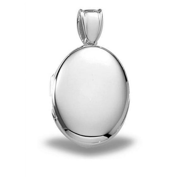 Sterling Silver Oval " Heavy Weight" Picture Locket - 3/4 Inch X 1 Inch Sterling Silver