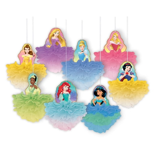 Disney Princess Once Upon A Time Deluxe Hanging Tulle Decorations 8ct Walmart Com