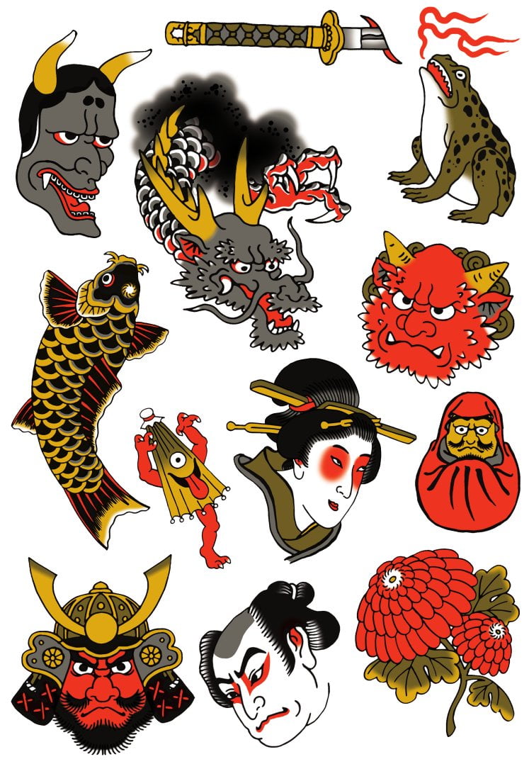 Wholesale Japanese Demon Domino Waterproof Men Body Art Temporary Tattoo  Sticker Custom From malibabacom