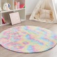 4x6 Shag Area Rug for Living Room Bedroom, TieDyed Beige Fluffy Shaggy