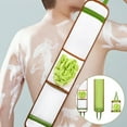 thumbnail image 1 of Toalla de baño 3 en 1 con fregador de espalda y esponja de esponja - Fregador corporal exfoliante de paño de fibra verde, 22" de largo para ducha y baño, 1 of 7