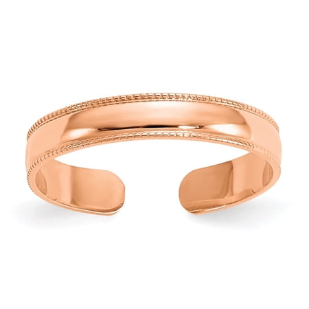 Auriga Fine Jewelry 10K Rose Gold Milgrain Adjustable Toe Ring for Women
