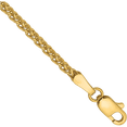 thumbnail image 2 of 14K Solid Yellow Gold 2.1mm Spiga Wheat Link Chain Bracelet, 2 of 5