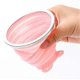 thumbnail image 1 of Vaso de viaje plegable de silicona, reutilizable, con tapa, color rosa, 1 of 2