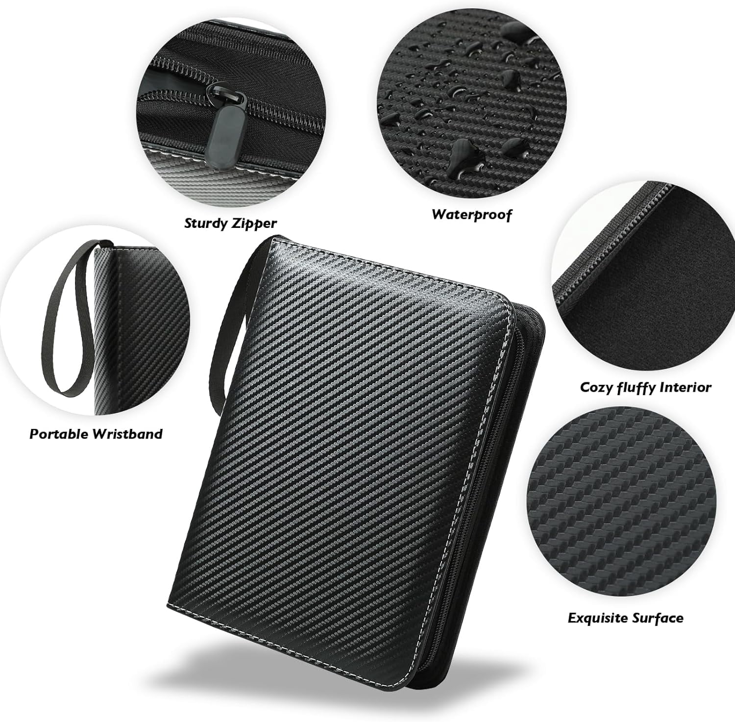 ZUIKEMX Trading Card Binder 400 Pockets with Zipper, Double Sided Pockets Card Holder Carry Case for Hobby Collectibles