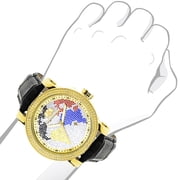 World Map Mens Diamond Watch .18ct