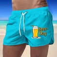 thumbnail image 2 of Fiaer Men's Swim Trunks Day Drawstring Elastic Waisted Swim Trunks Holiday Vacation Lightweight Bathing Suit Light Blue XL, 2 of 4