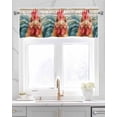 thumbnail image 2 of Rooster Feather Kitchen Valances for Windows Farmhouse Linen Window Valance Curtain for Living Room Window Treatment Farmhouse Vintage Wooden Grain Valance Rod Pocket Topper Drape, 54 x 18 Inch, 2 of 6