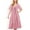 Pink, variant on Women's Polka Dot Midi Dress with Front Tie Detail Short Sleeves and Button Front Design for a Flattering Fit- Small, Pink