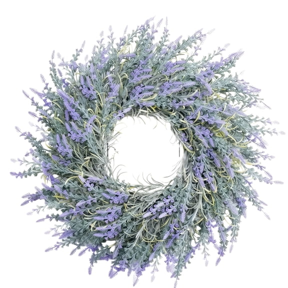 11.8'' Lavender Wreath for Front Door,Bexikou Window, Artificial Door Wreath Greenery Outdoor Wreath for Wedding Farmhouse Porch Wall Room Home Decor (Purple)