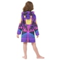 thumbnail image 7 of FORMRS Niños Bathrobe Unisex Hooded Robe Soft Plush Pajamas Sleepwear, Size 4-6T, Purple Neon Road, 7 of 7