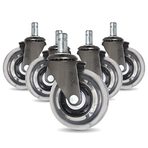 Replacement Rubber Desk Chair Casters, Best Rubber Casters For Hardwood Floors