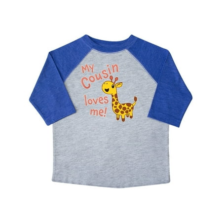 

Inktastic My Cousin Loves me- cute giraffe Gift Toddler Boy or Toddler Girl T-Shirt