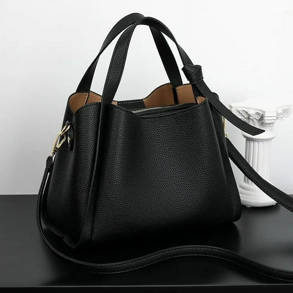 HLSOHJP Retro Fashion Simple New Texture Large Capacity Shoulder Bag Women's Handbags Portable Messenger Bucket Bag