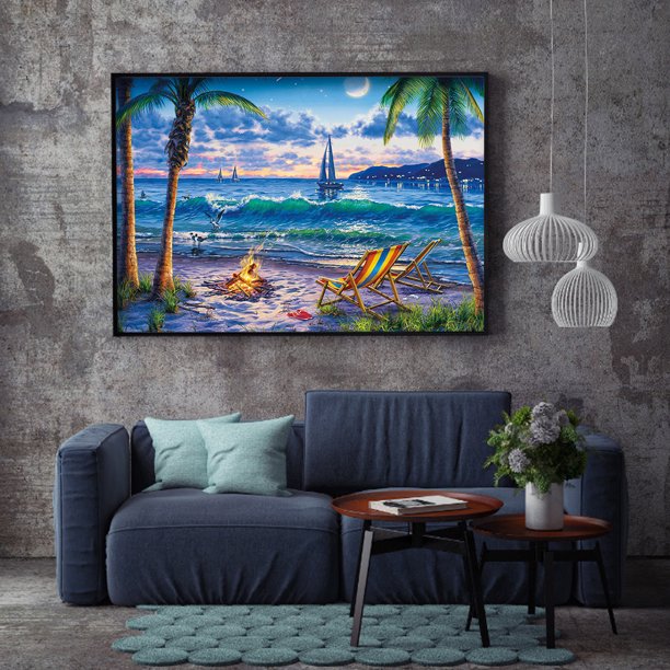 Cuadros Decorativos Kit de mosaico de diamantes serie de paisajes 5D taladro redondo Ehuebsd completo mosaico de diamantes de imitación de resina imagen artística decoración de la pared del ho