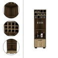 thumbnail image 5 of Depot E-Shop Norway Corner Bar Cabinet With 12 Wine Cubbies, Pull Over Drawer, Glass Rack, And 2 Shelves, Mahogany/ Macadamia, 5 of 5