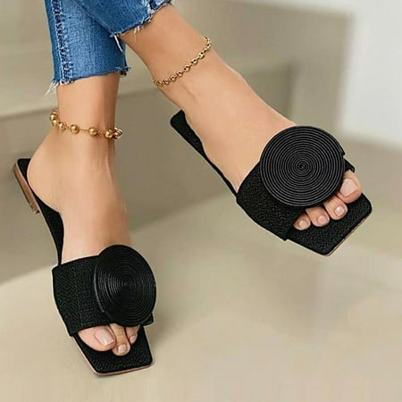 

Summer Open Toe Sandals Shower Beach Shoes Slippers For Women Flatform Black 41