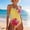 Z001-Yellow, variant on Laipiong Women Tummy Control One Piece Swimsuit 2026 Summer Floral Print Drawstring V Neck Bikini Sets Beach Vacation Bathing Swimwear