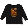 thumbnail image 3 of Inktastic Zion National Park Utah Vintage Landscape Art Boys or Girls Long Sleeve Toddler T-Shirt, 3 of 5